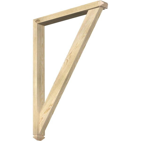 Ekena Millwork Traditional Arts and Crafts Rough Sawn Bracket w/ Offset Brace, Douglas Fir, 4"W x 32"D x 44"H BKT0402X32X44TRA03RDF - main